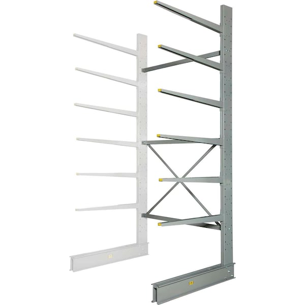 Global Industrial Single Sided Heavy Duty Cantilever Add-On Rack, 2in Lip, 72inWx50inDx144inH 320826A - main